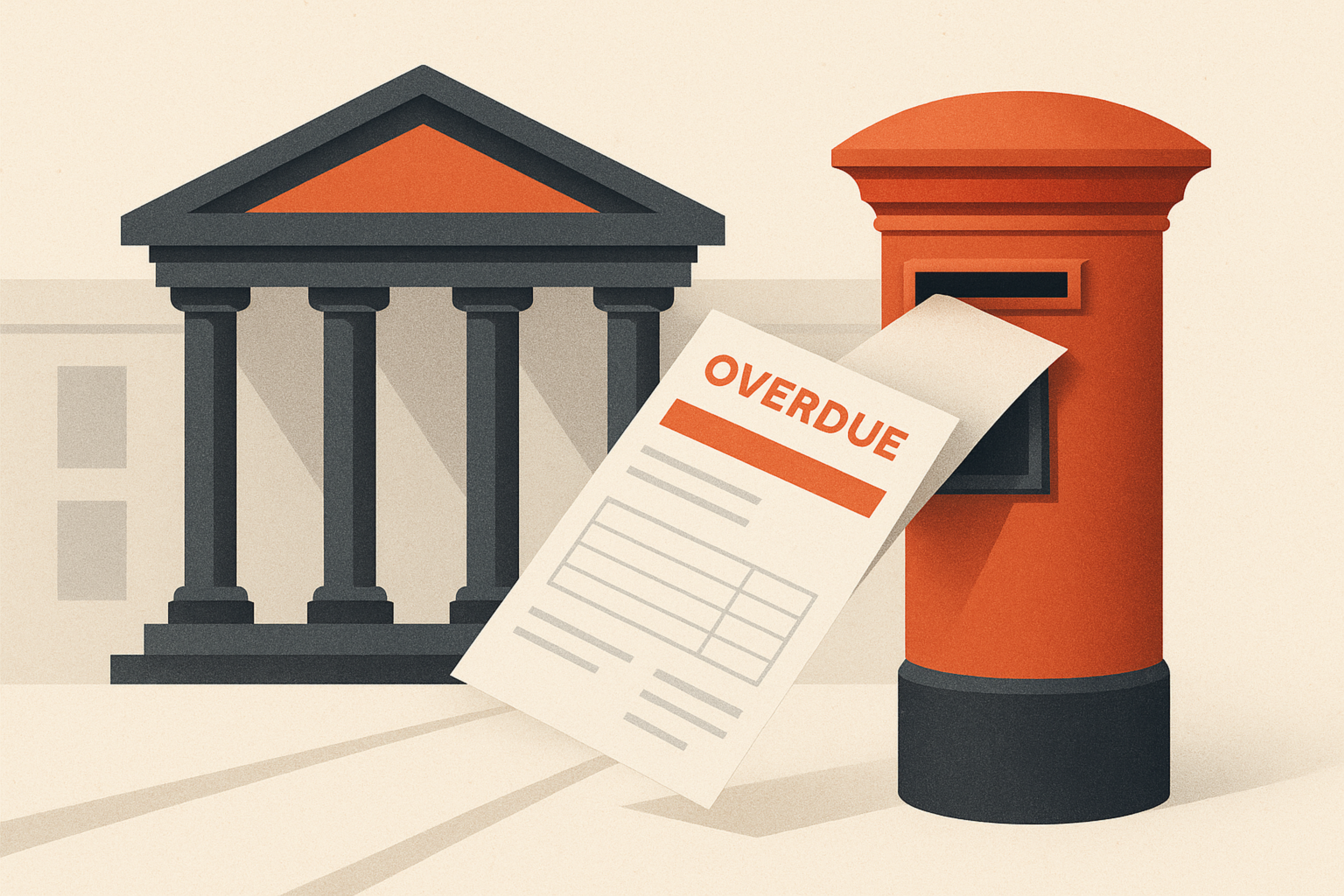 Illustration representing send dunning and collections letters for law firms on Intelliprint