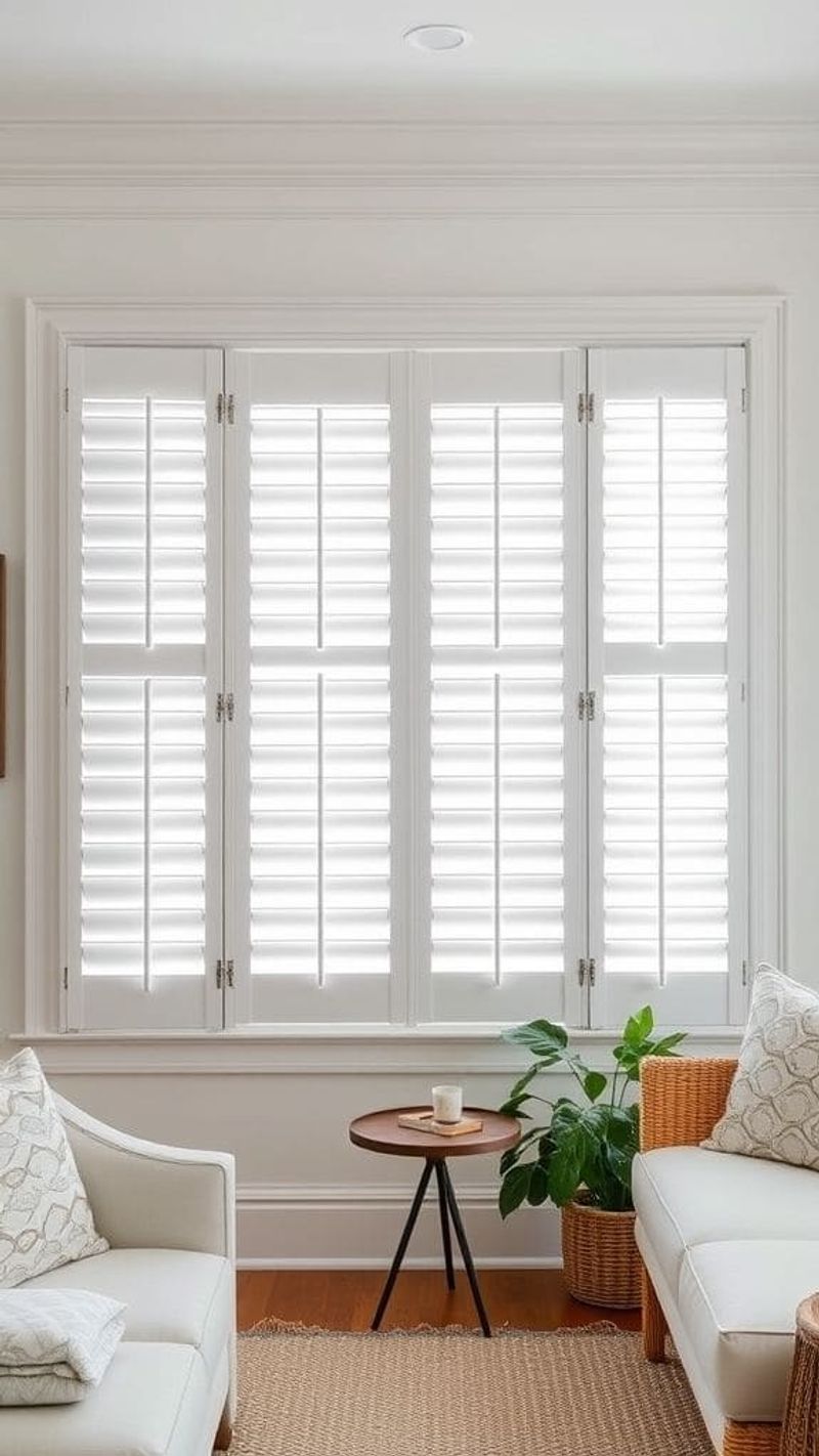 Modern Farmhouse Window Treatments _ White Plantation Shutters