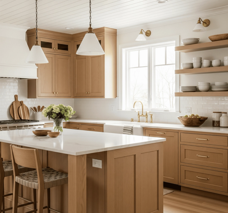 Stay Simple with Warm Whites and Creams: Painting Kitchen Cabinets Ideas
