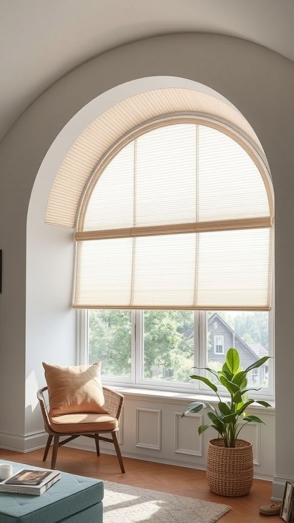 Window Treatments for Arched Windows _ Custom-Fit Cellular Shades