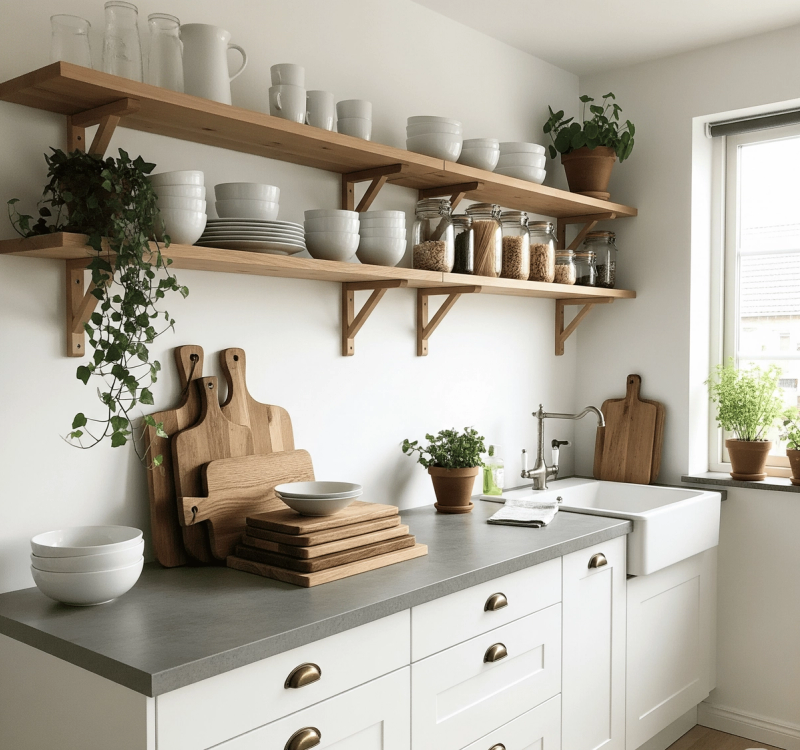 Scandinavian Kitchen with Open Shelves