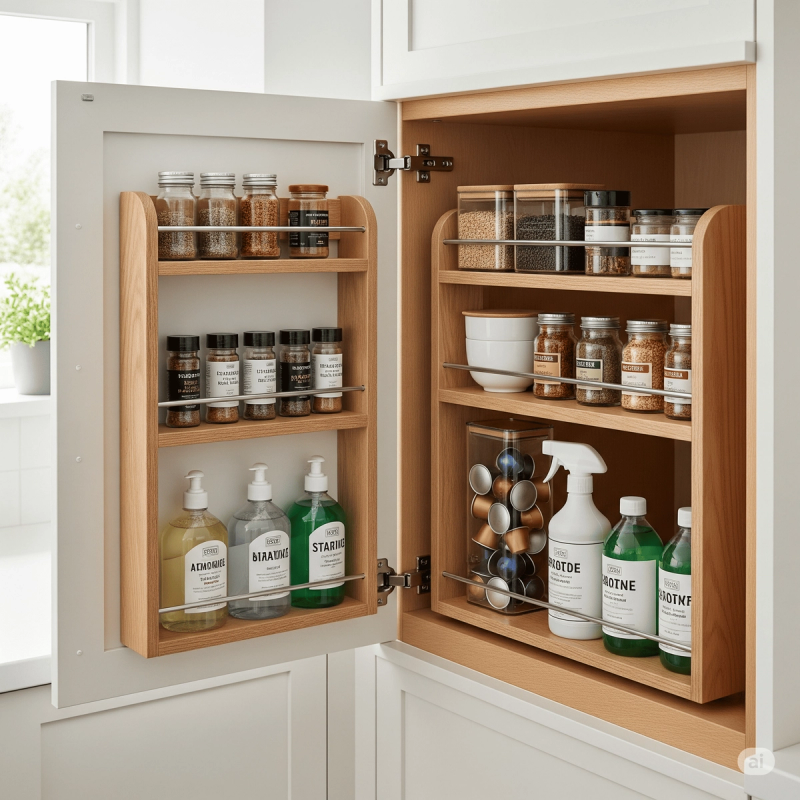 Kitchen Corner Cabinet Solutions: Swing-Out Door Shelves | All Things Snug Kitchen Ideas