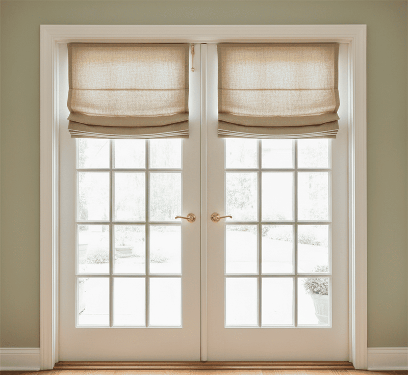 Window Treatments for French Doors _ Magnetic Roman Shades