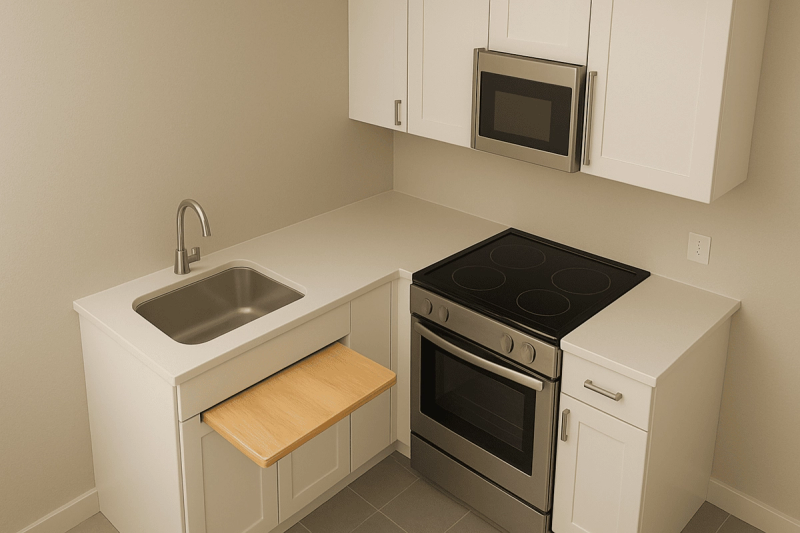Compact Kitchen _ The Fold-Out Solution