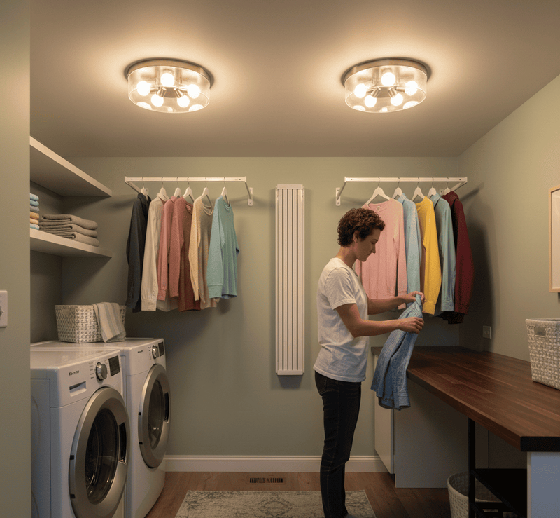 Eight DIY Laundry Makover Idea: Add Wall-Mounted Drying Racks That Fold Away
