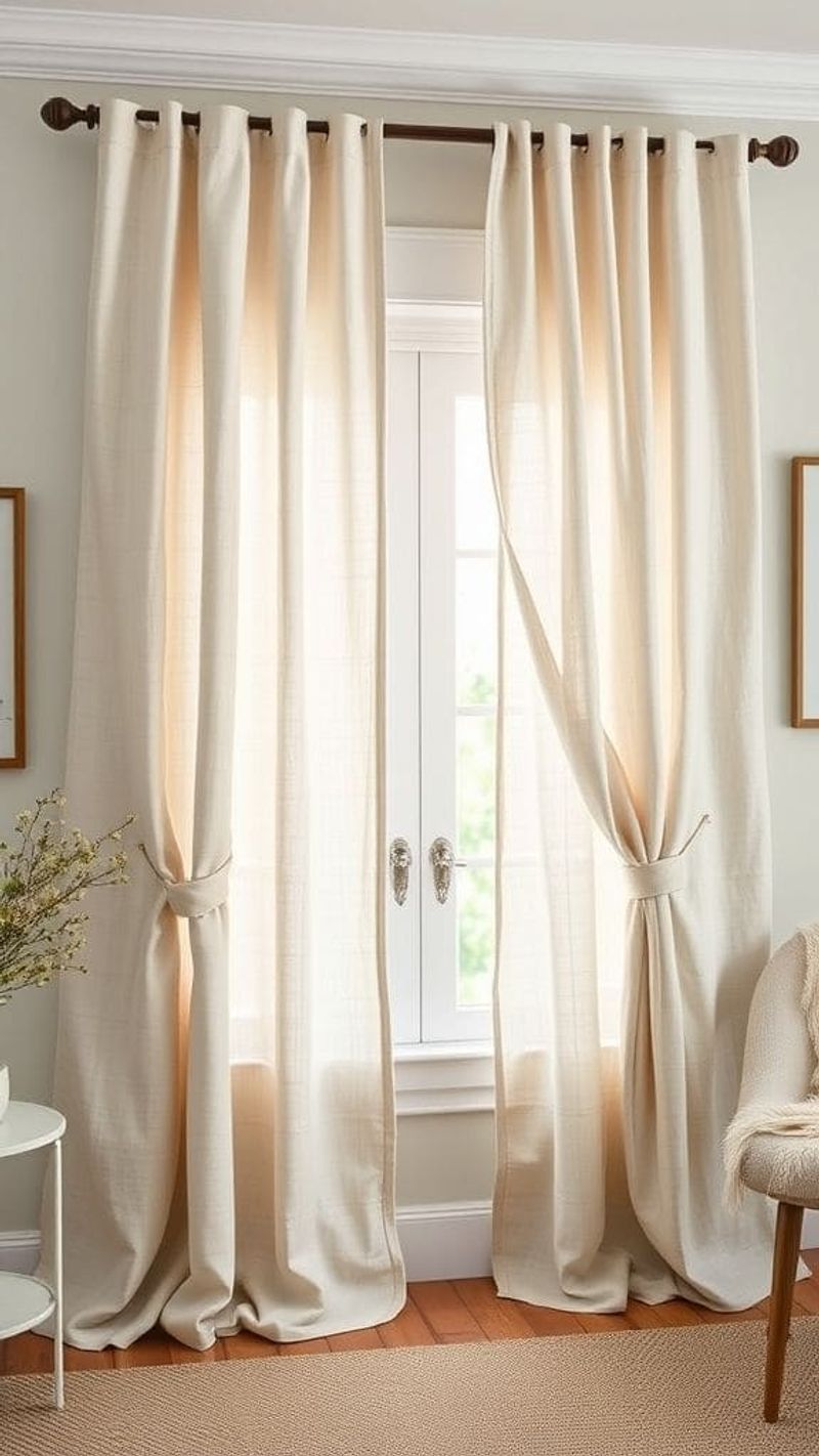 Layered Linen Panels with Tie-Backs _ All Things Snug