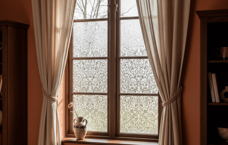 French Door Window Coverings _ Static Cling Window Film