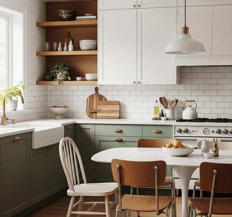Sage Green Serenity Scandinavian Kitchen