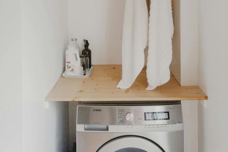 Second DIY Laundry Makover Idea: Install a Plywood Counter for Folding