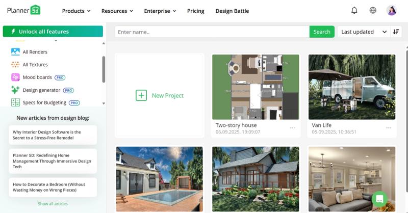 Planner 5D Interface