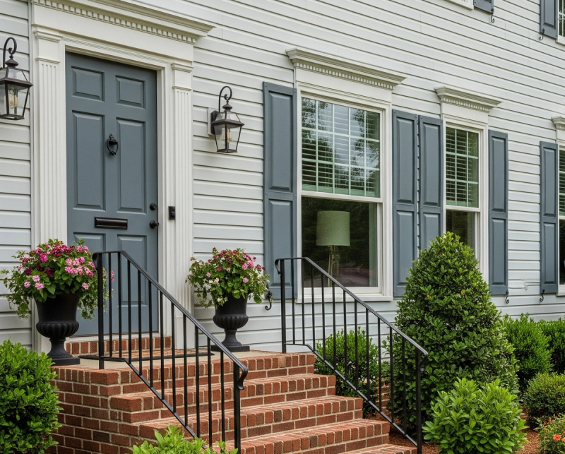 Cool Gray Doors & Shutters _ Neutral Colors