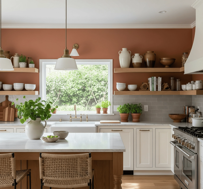 The Warmth of Terracotta and Clay: Ideas for Painting Kitchen Cabinets Pictures