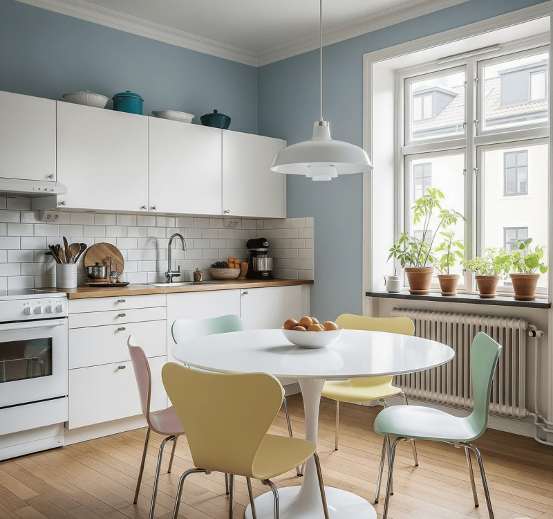 Scandinavian Kitchen with Soft Colors All The Way
