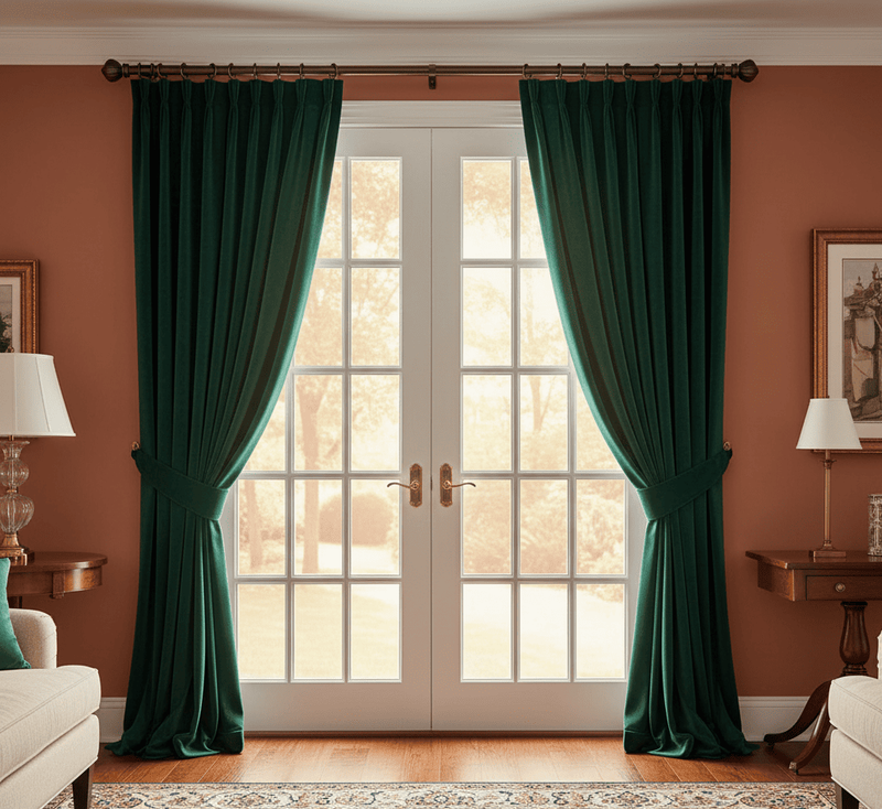 Window Treatment Ideas for French Doors _ Side-Mount Drapery Panels | All Things Snug