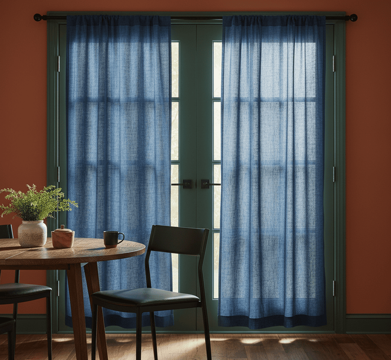 French Door Window Treatment Ideas _ Swing-Away Curtain Rods with Sheers