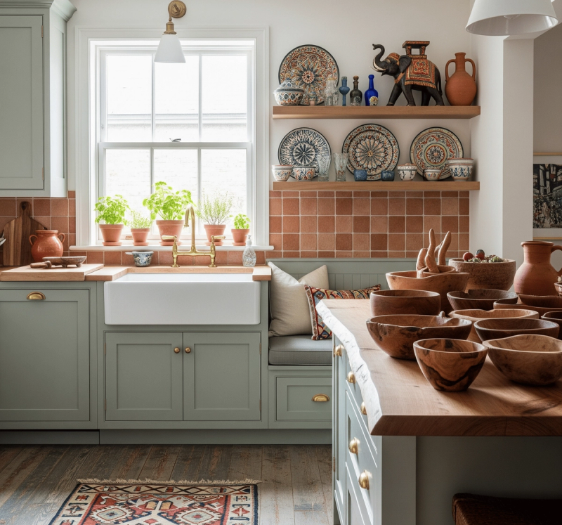Go Global with Mixed Palettes: Ideas for Painting Kitchen Cabinets _ All Things Snug