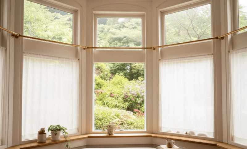 Bay Window Covering Ideas _ Café Curtains | All Things Snug