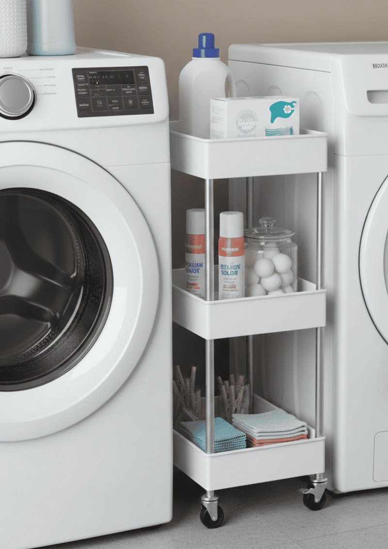 Create a Skinny Rolling Cart for the Dead Space in Your Laundry Room