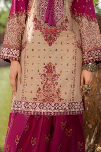 Traditional Ethnic Set with Apple Silk & Farshi Shalwar - Thumbnail 5
