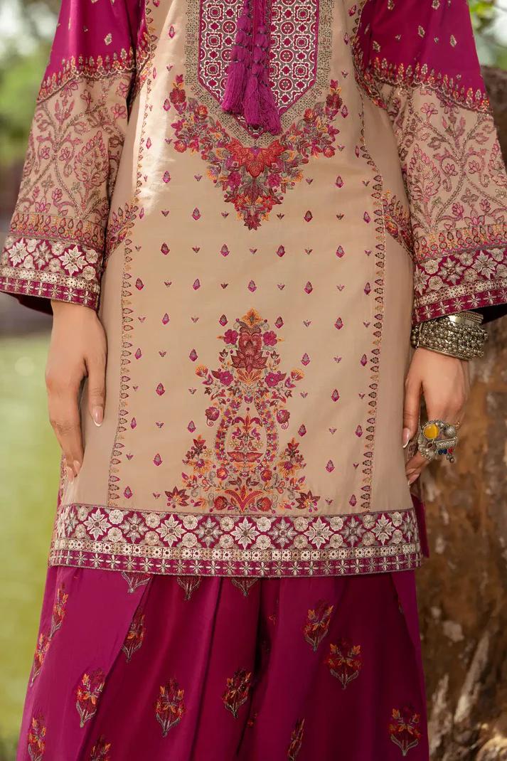 Traditional Ethnic Set with Apple Silk & Farshi Shalwar - Image 5