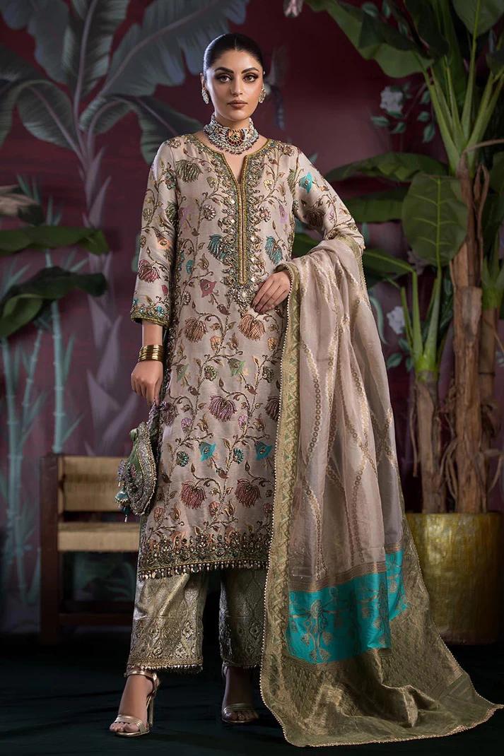Embroidered Zardozi & Dabka Suit - Image 1