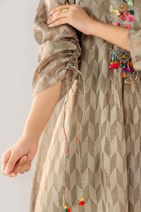 Indian Brochette Shirt with Pure Cotton Bottom - Thumbnail 5