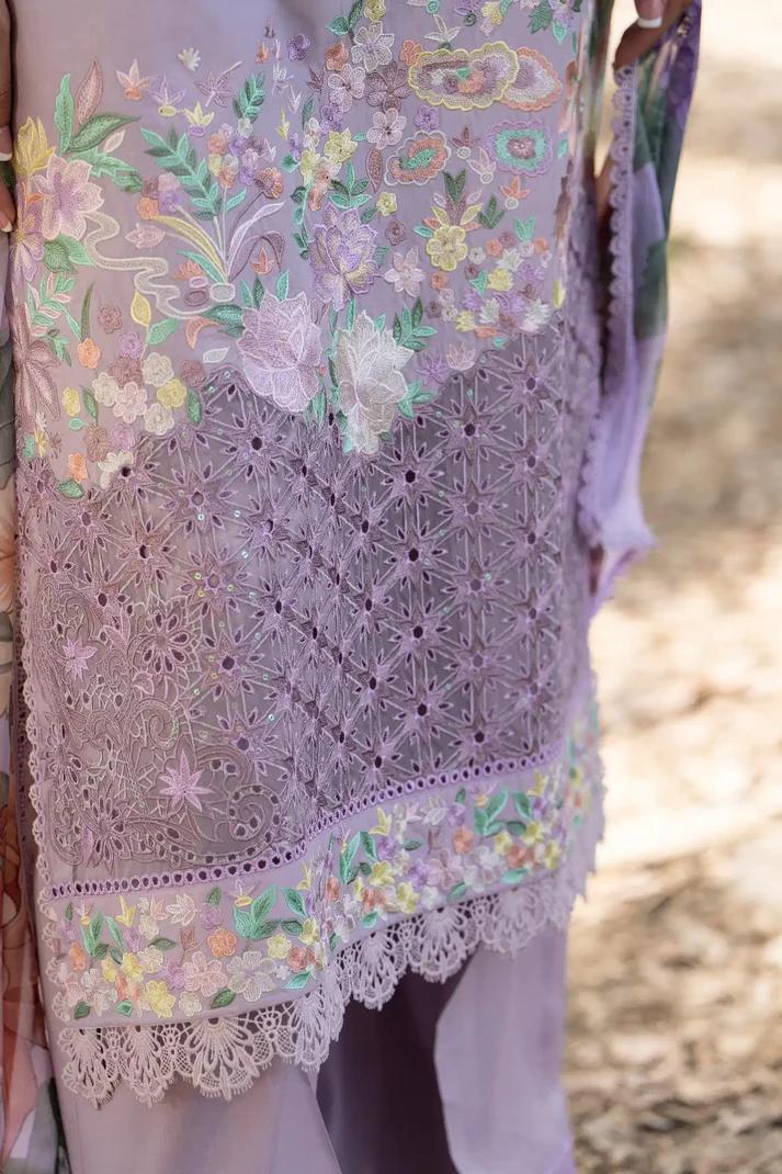 Thread-Work High-Neck Long Shirt with Printed Dupatta - Image 5