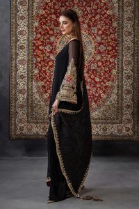 Needlecraft Chiffon & Silk Farshi Shalwar Set - Thumbnail 7