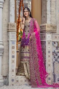Handcrafted Pure Silk Chunnari Wedding Suit - Thumbnail 2