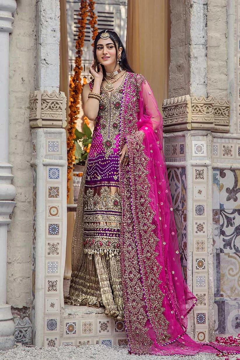 Handcrafted Pure Silk Chunnari Wedding Suit - Image 2