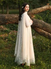 Maxi with Organza Cutwork & Chiffon Dupatta - Thumbnail 3