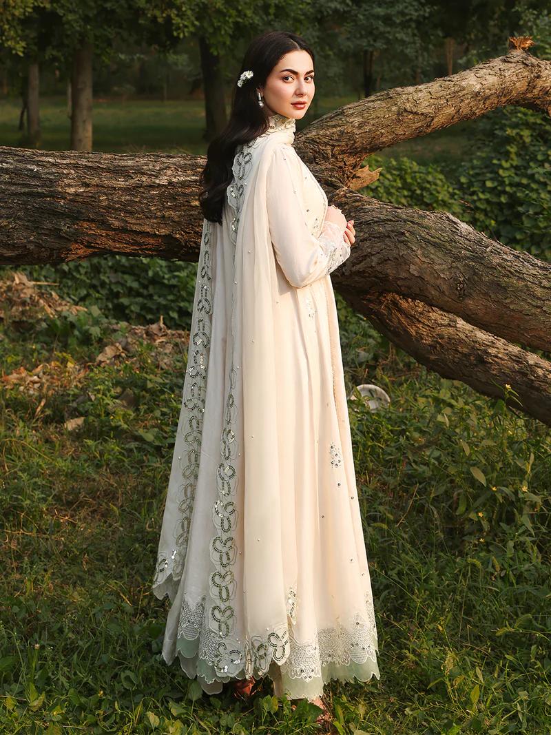 Maxi Set with Organza Cutwork & Chiffon Dupatta - Image 3