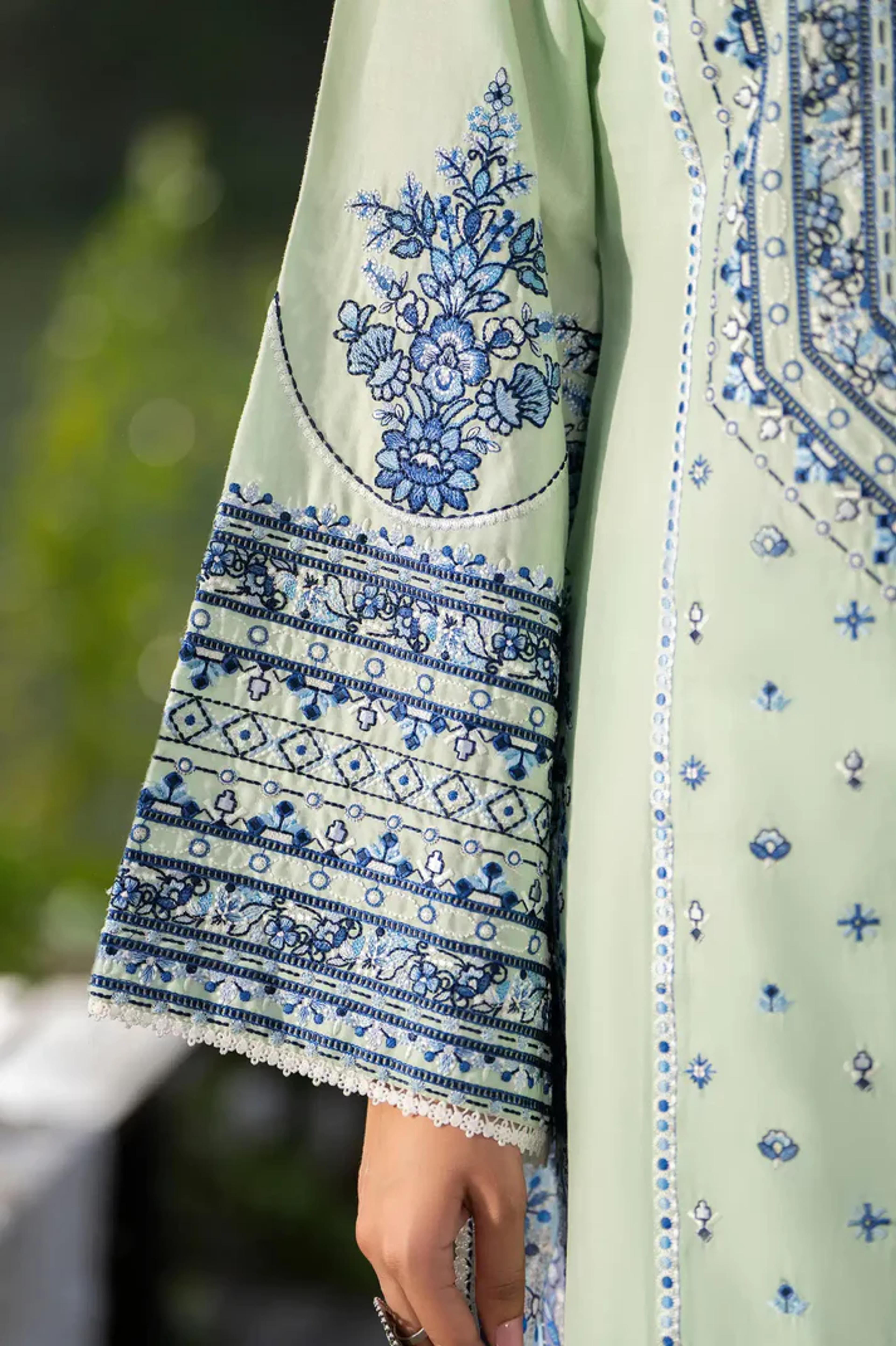 Multi-Thread Embroidered Shirt with Classic Shalwar - Thumbnail 14