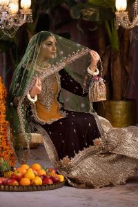 Zardozi Velvet Shirt & Crushed Sharara - Thumbnail 4