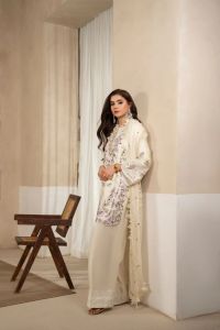 Multi Thread Embroidered Silk Suit - Thumbnail 2
