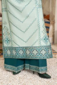 Embroidered Cotton Suit with Applique & Tassels - Thumbnail 3