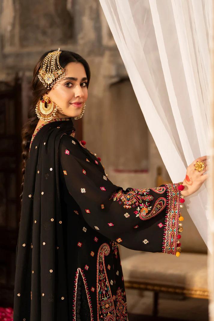 Chiffon Threadwork Suit with Gota Dupatta - Image 3