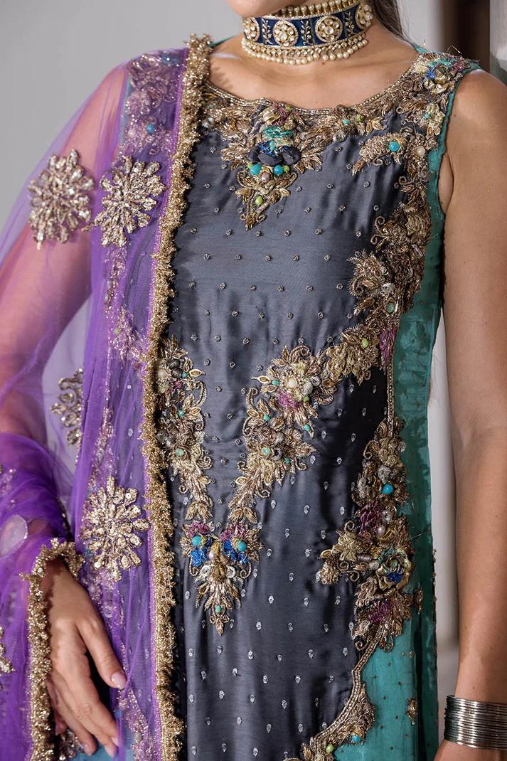 Hand-Worked Pure Organza Formal Wear - Image 10