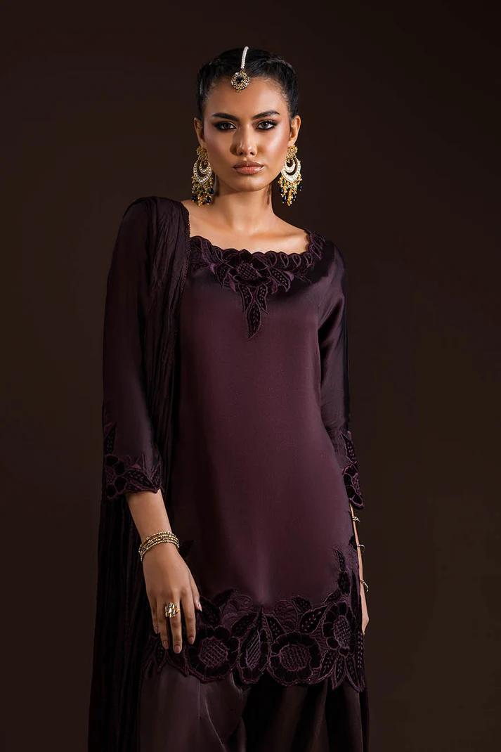 Glass Silk & Charmeuse Silk Shalwar Set - Image 4