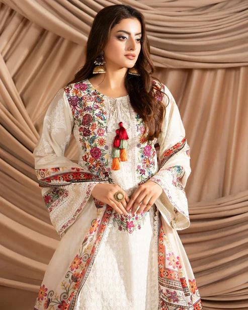 Kashmiri Stitch Embroidered with Loose Trouser - Image 7