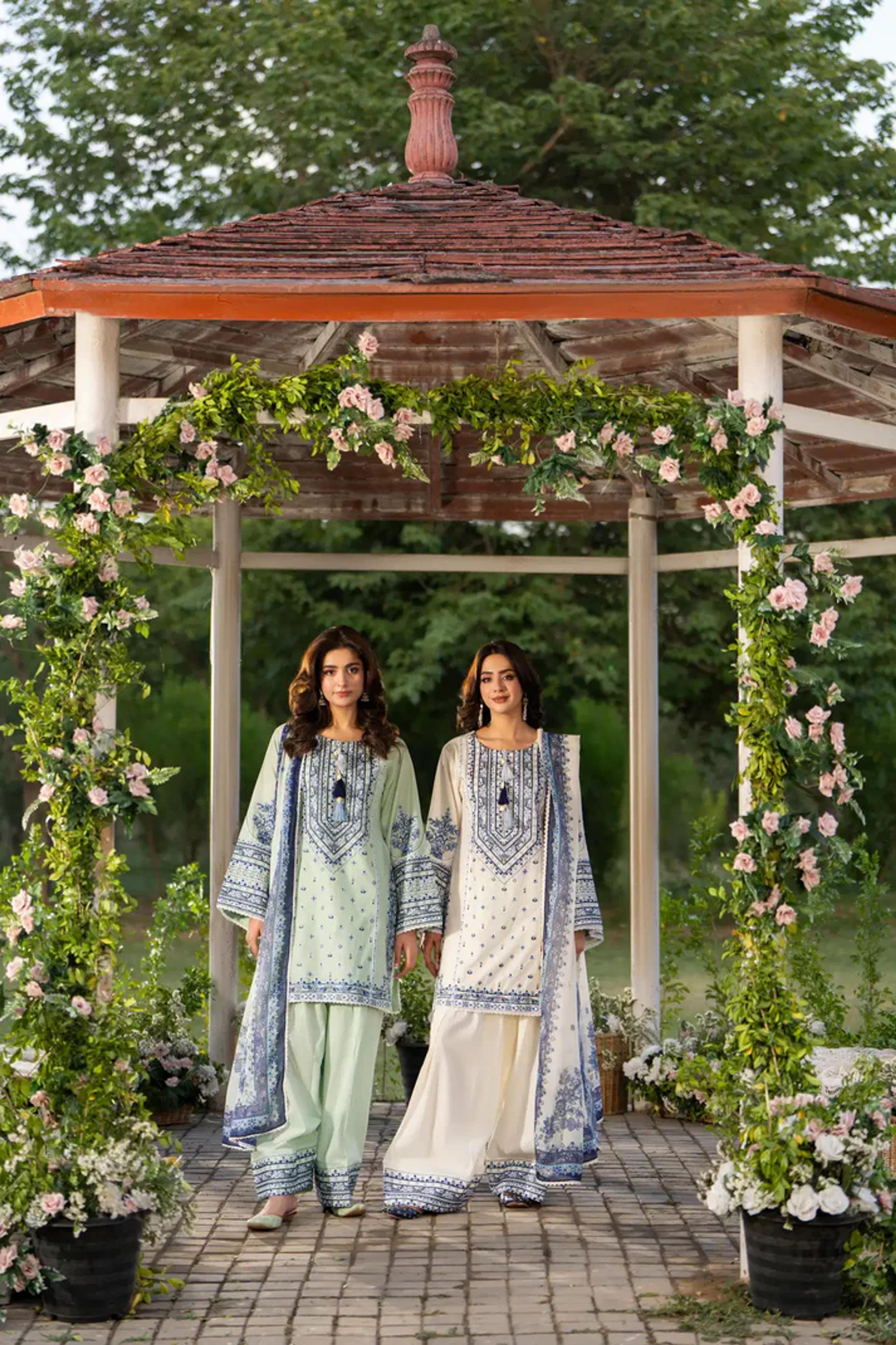Multi-Thread Embroidered Shirt with Classic Shalwar - Thumbnail 15
