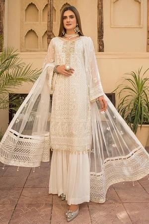 Hand-Embellished Chiffon Suit - Image 1