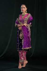 Luxury Kamkhwab Shalwar Set (VELVET) - Thumbnail 4