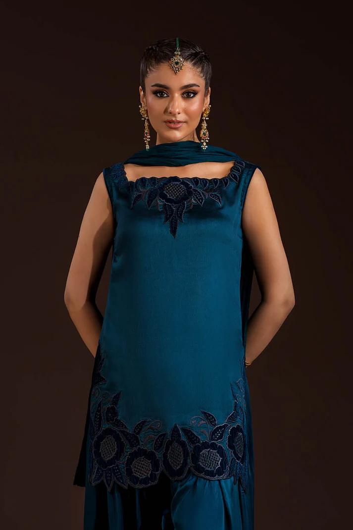 Glass Silk & Charmeuse Silk Shalwar Set - Image 13