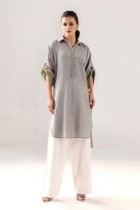 Casual Yarn-Dyed Cotton Suit - Thumbnail 2