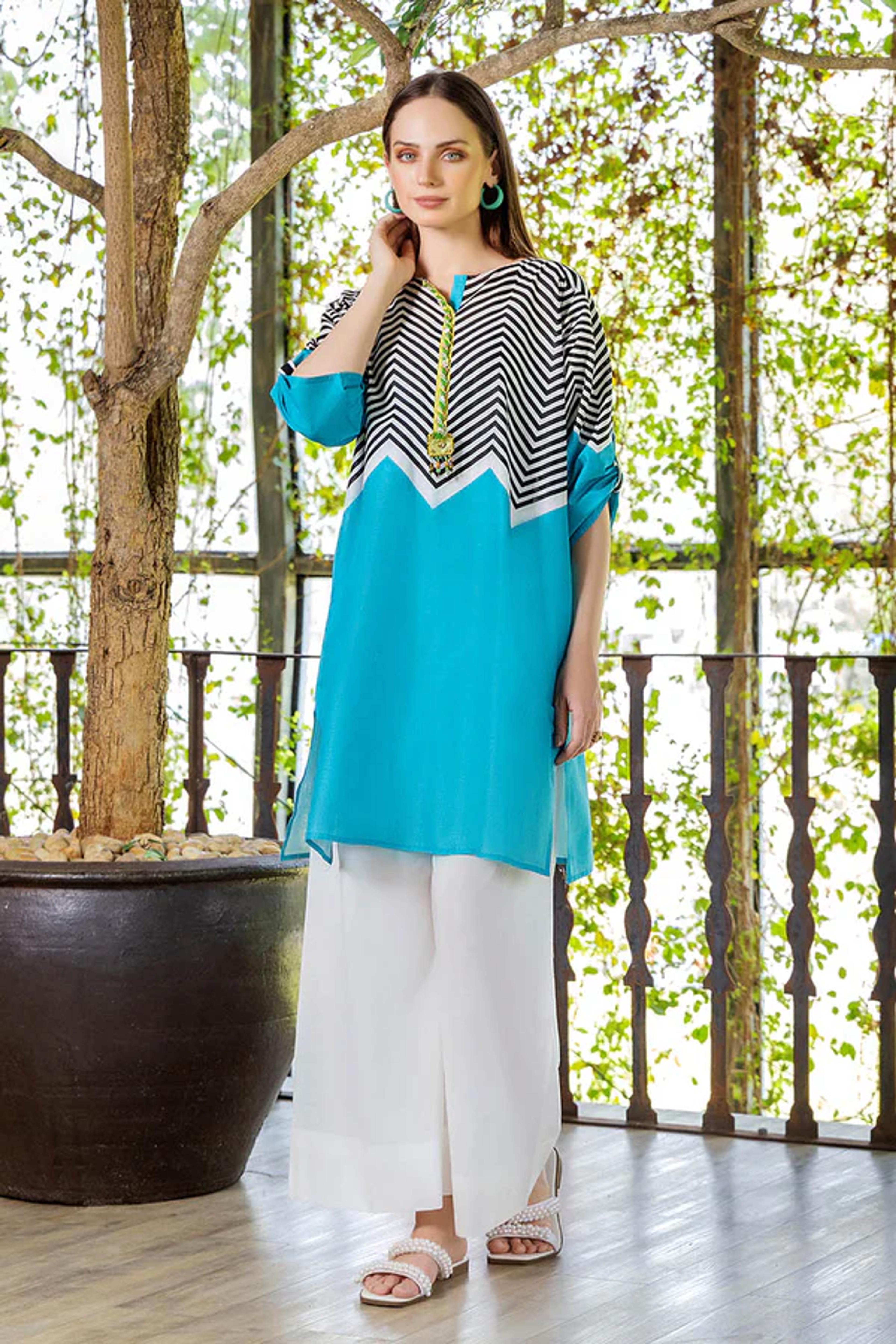 Embroidered 2-Piece Printed Cotton Lawn Suit - Thumbnail 3