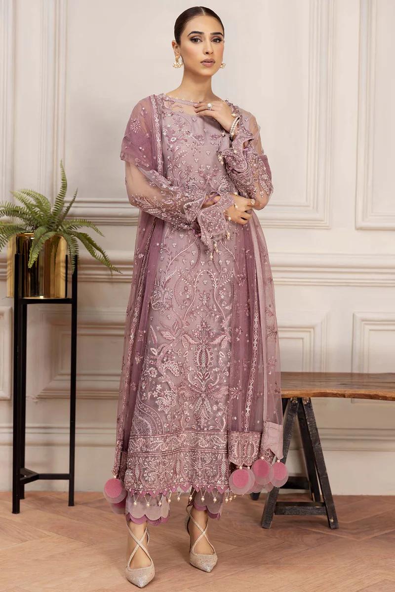 Embroidered Net Suit with Silk Trouser - Image 2