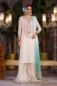 Mirror Work Chiffon 3PC Luxury Suit - Thumbnail 2