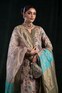 Pure Silk Embroidered&Banarsi Dupatta - Thumbnail 4