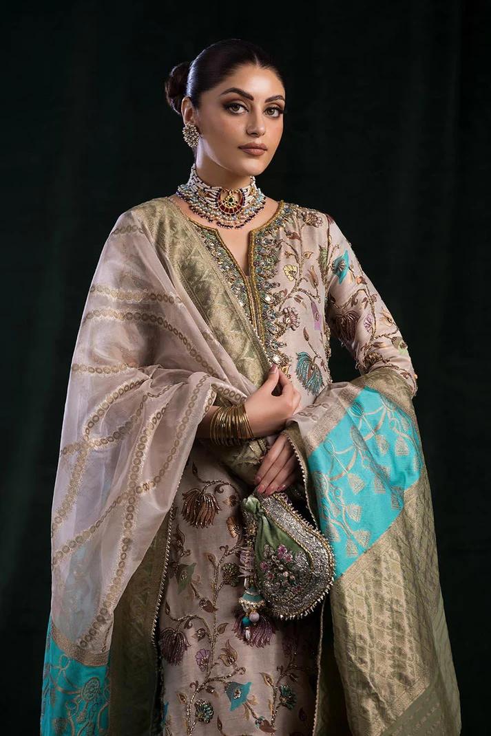 Embroidered Zardozi & Dabka Suit - Image 4